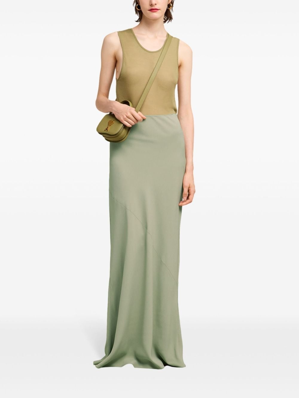 long bias-cut crepe skirt - 2