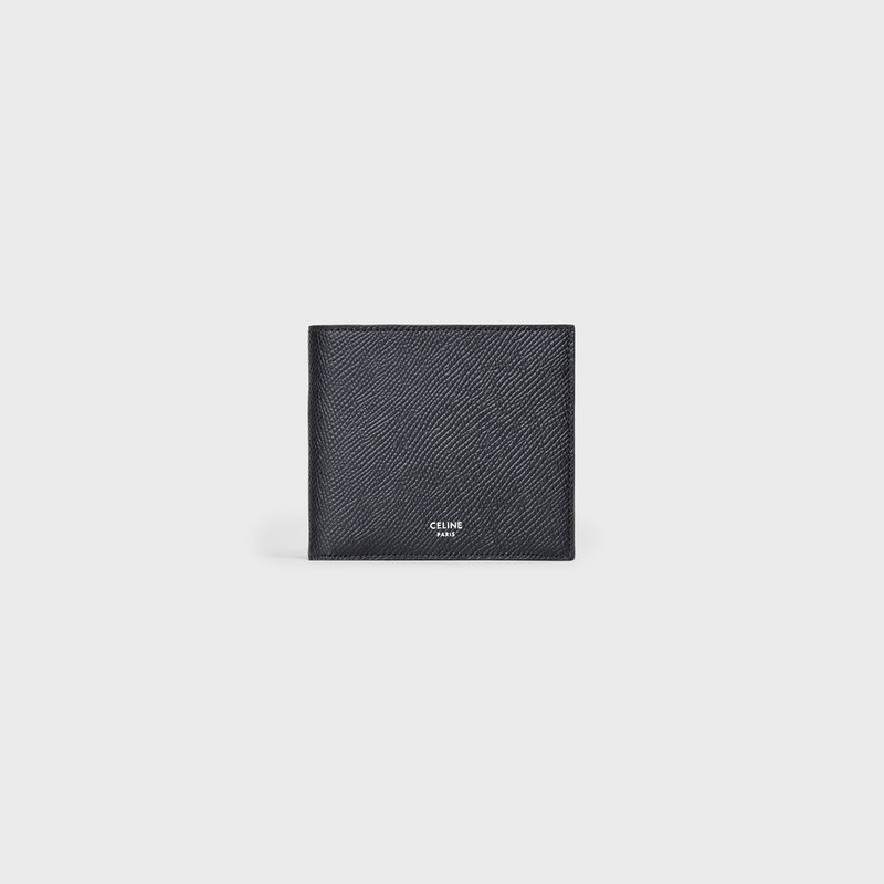 Bi-fold Wallet with Coin Compartment in grained calfskin 1