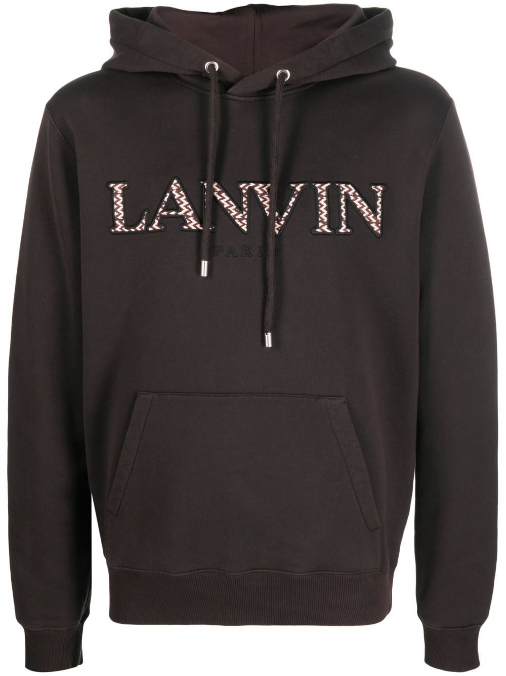 embroidered-logo cotton hoodie - 1