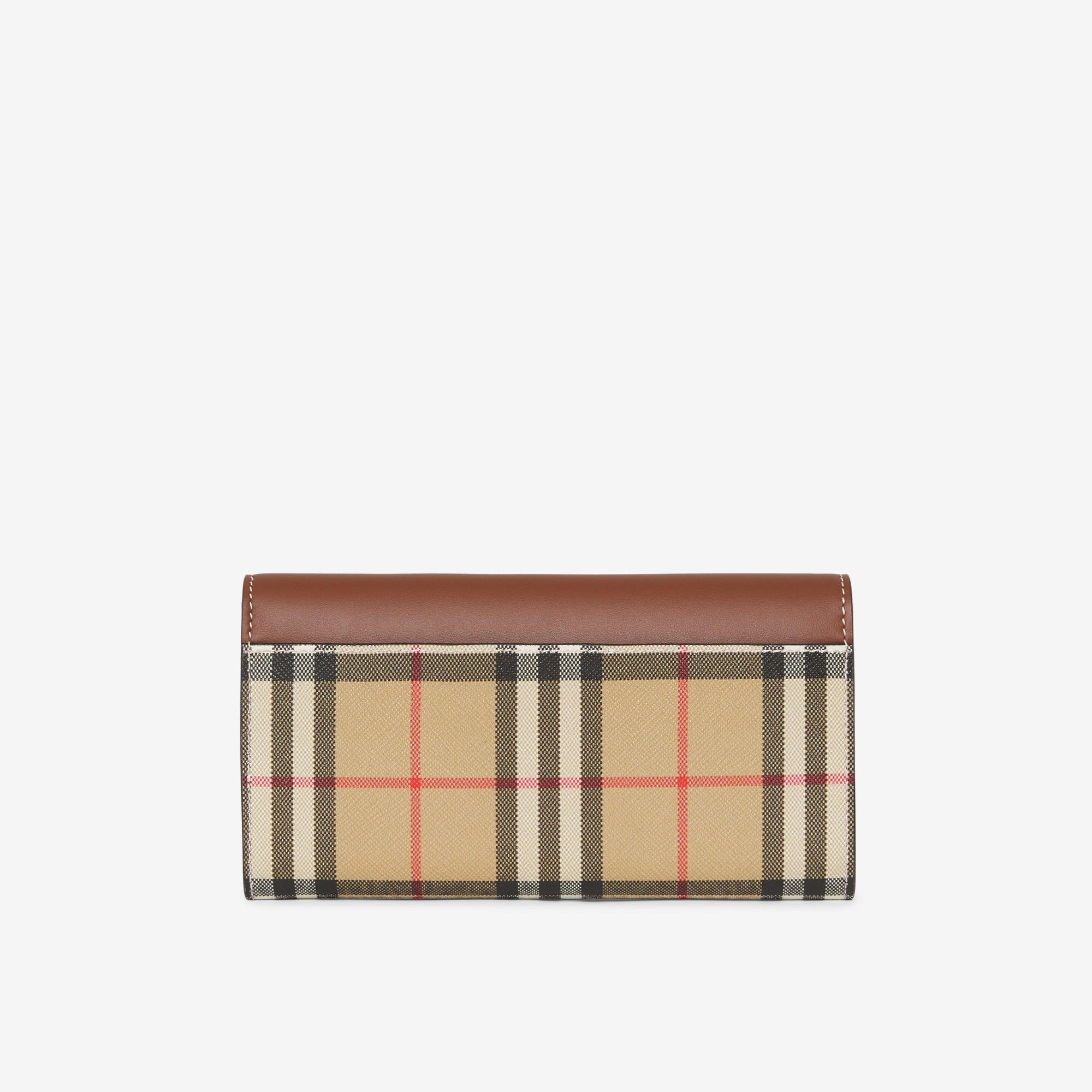 Vintage Check and Leather Continental Wallet - 3