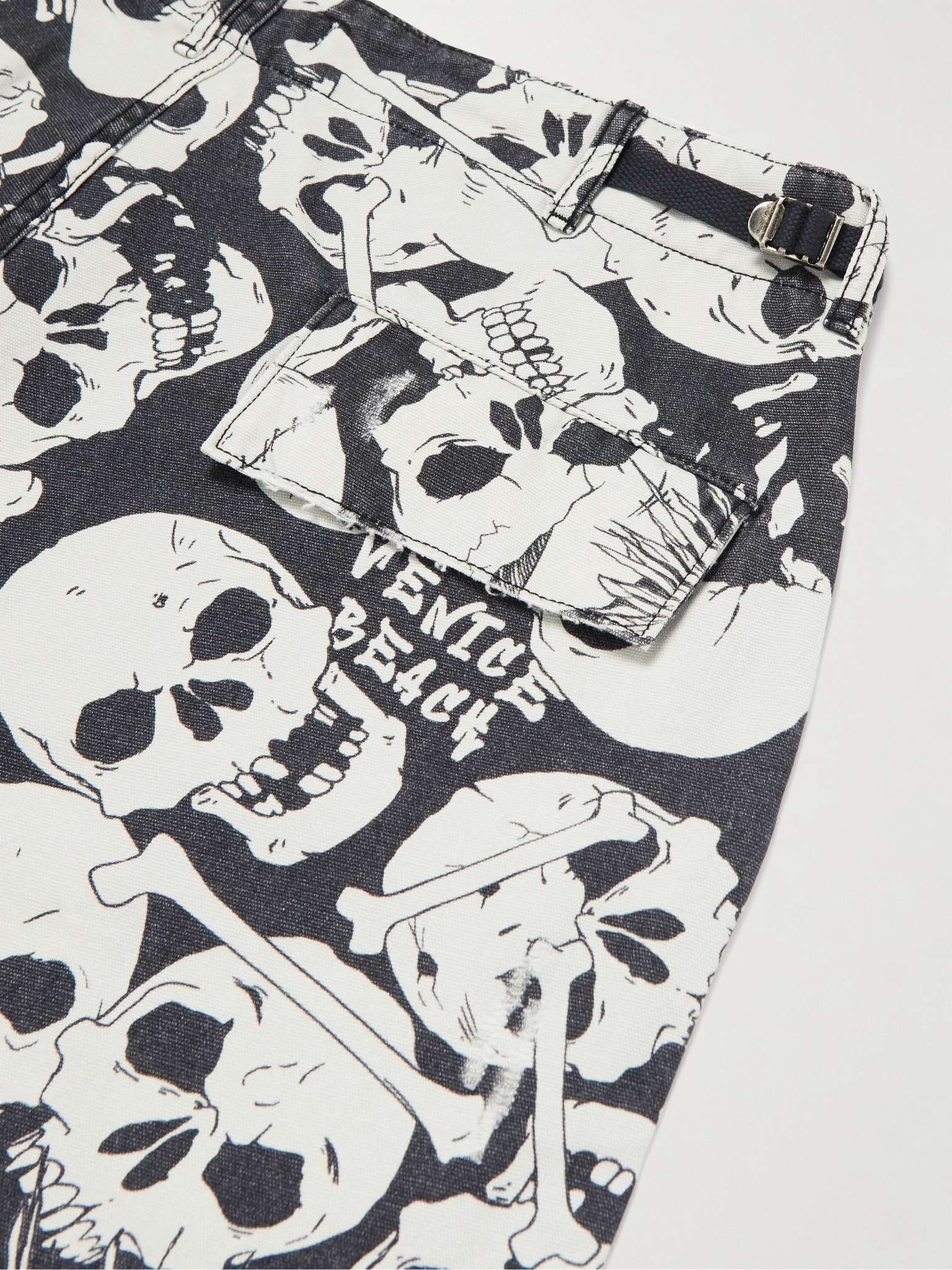 Straight-Leg Printed Distressed Denim Shorts - 5
