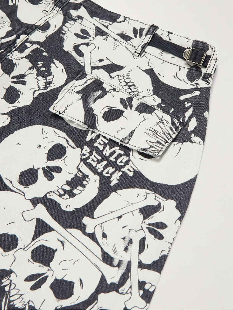 Straight-Leg Printed Distressed Denim Shorts 5