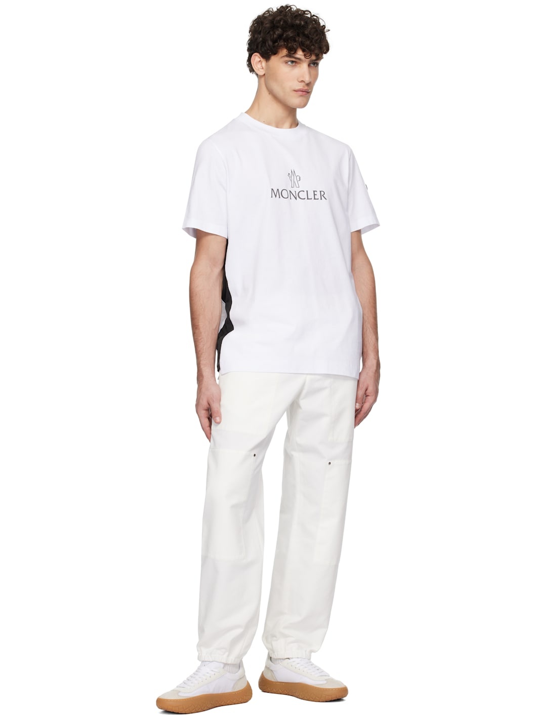 White Logo Cotton T-shirt - 5