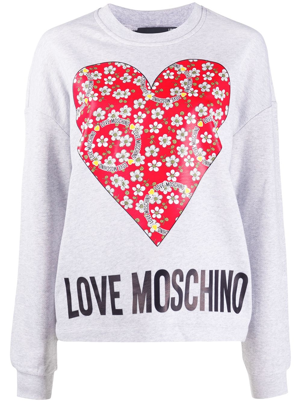 logo heart print sweatshirt - 1