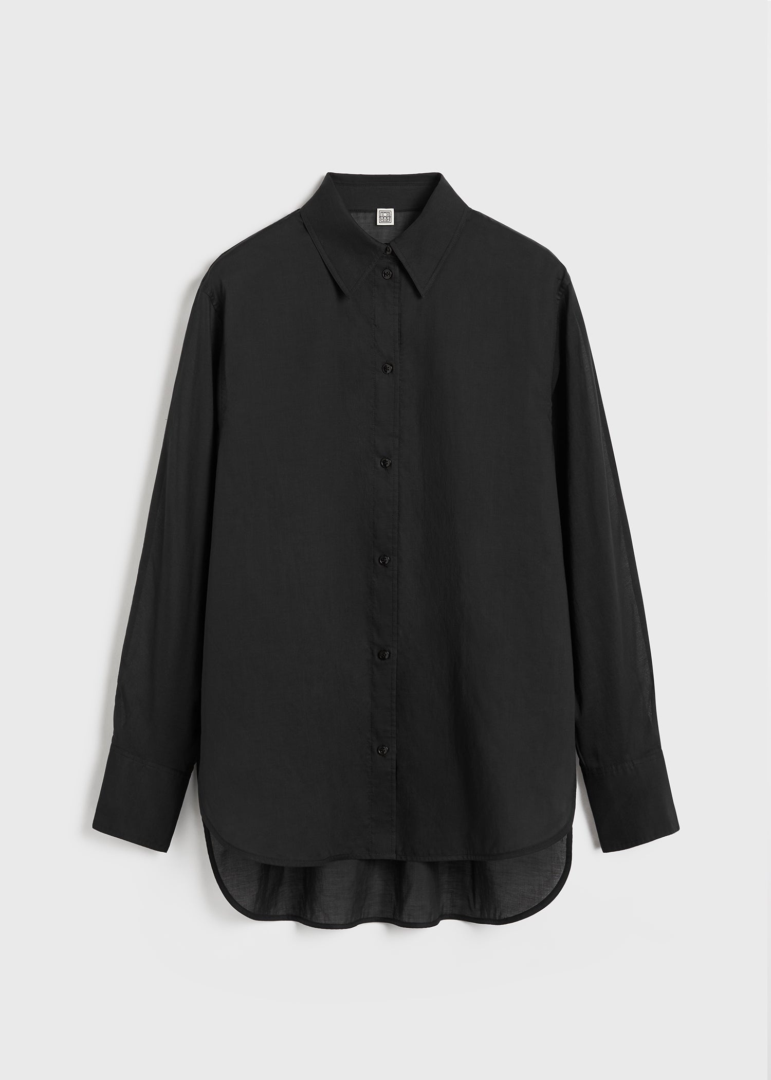 Kimono-sleeve cotton shirt black - 1