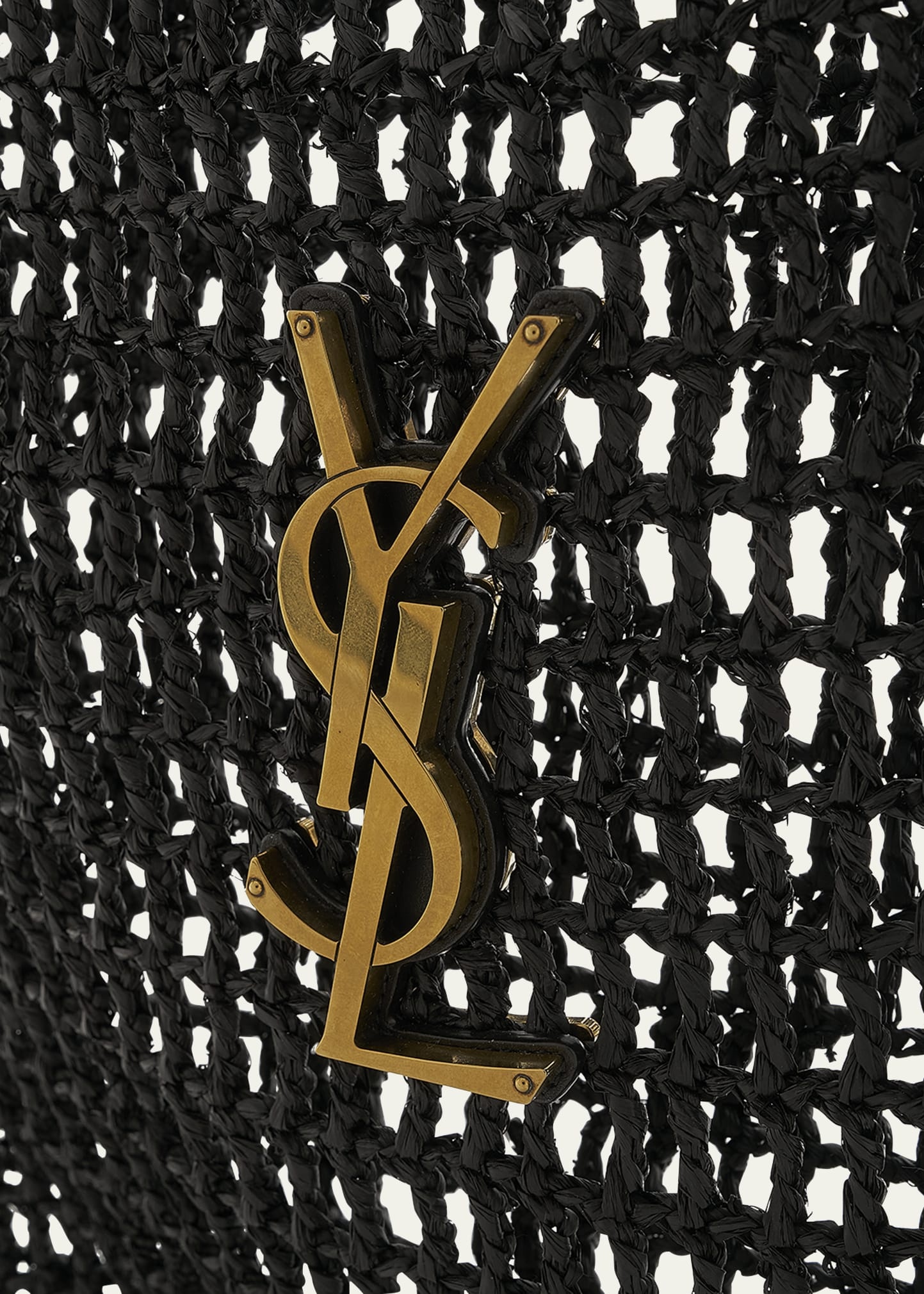 SAINT LAURENT Oxalis YSL Monogram Shoulder Bag in Raffia