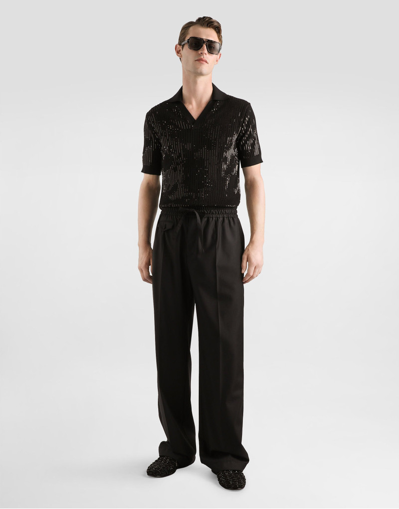 Dolce & Gabbana Wool and silk polo shirt outlook