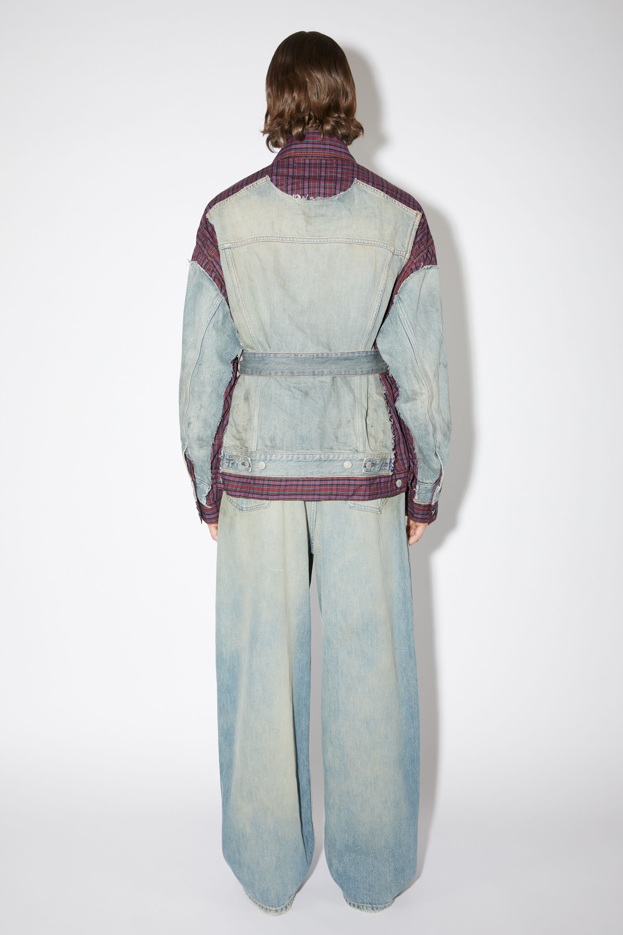 Denim check jacket - Mid Blue - 3