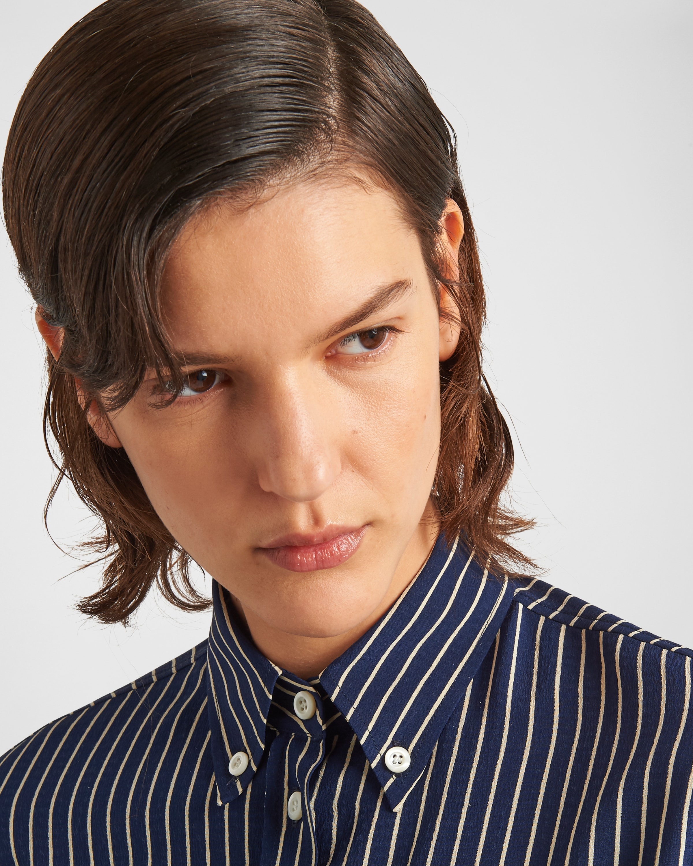Striped marocain shirt - 3