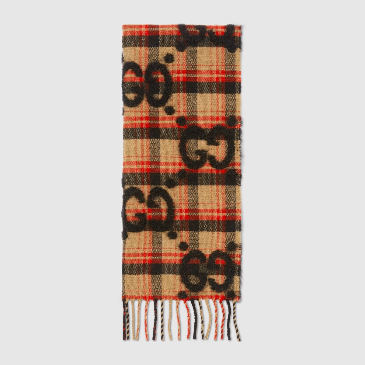 GG jacquard check stole - 1