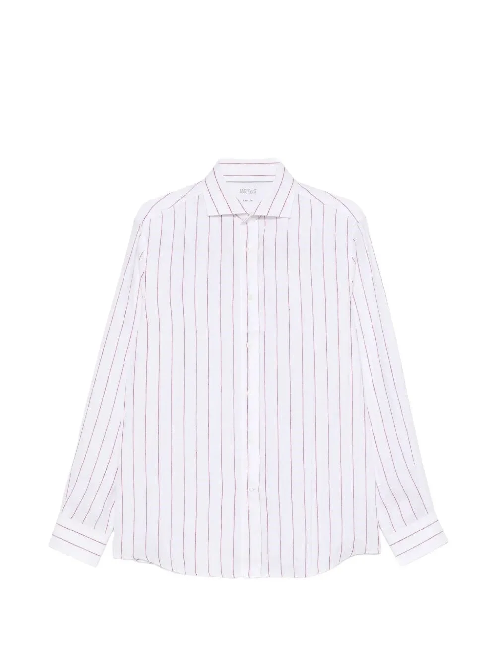 Stripe Linen Easy Fit Shirt With Spread Collar - 1