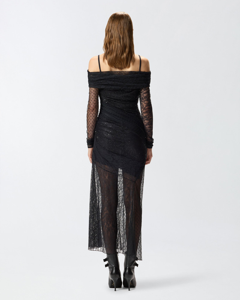 PATCHWORK-EFFECT LACE LONG DRESS 5