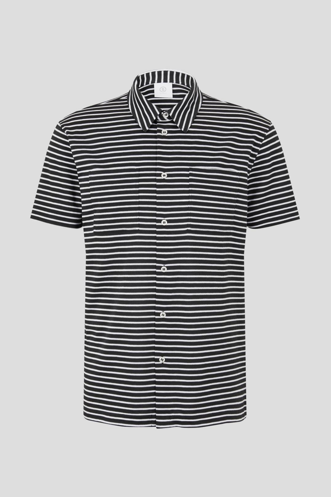 DAVIS SHORT-SLEEVED SHIRT IN BLACK/WHITE - 1