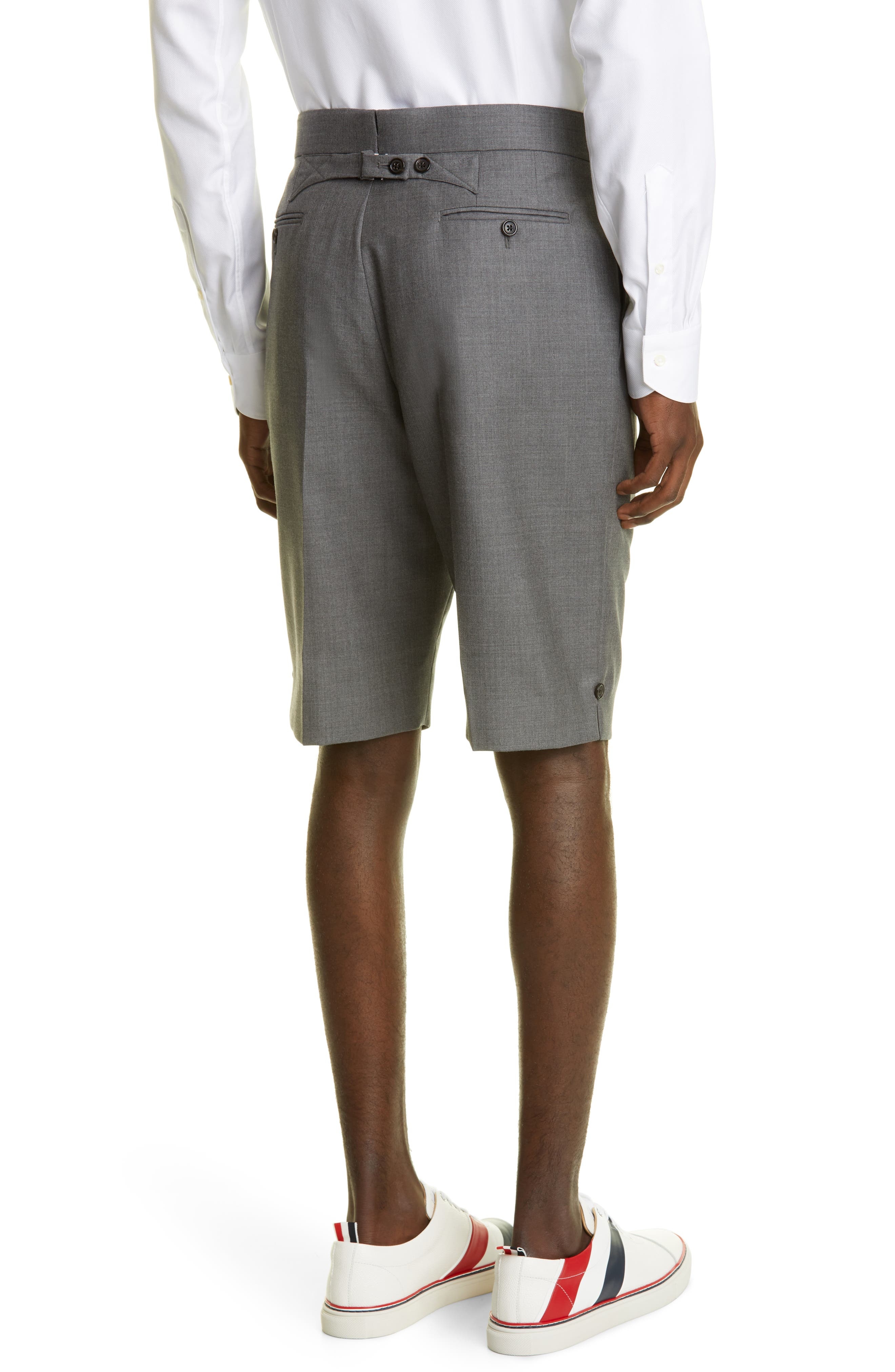 Men's Back Strap Flat Front Wool Shorts - 3