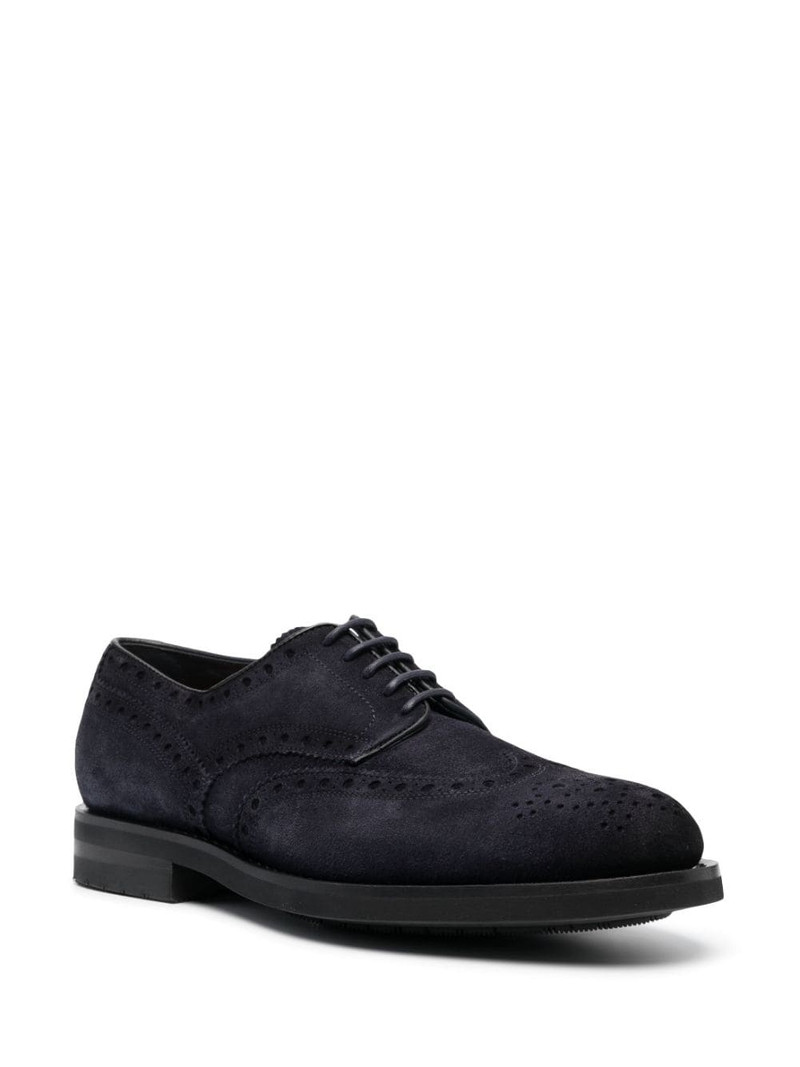 Santoni Emil lace-up suede brogues outlook