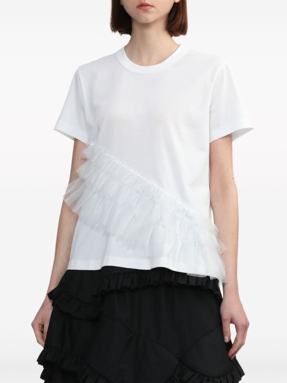 ruffled cotton T-shirt - 3