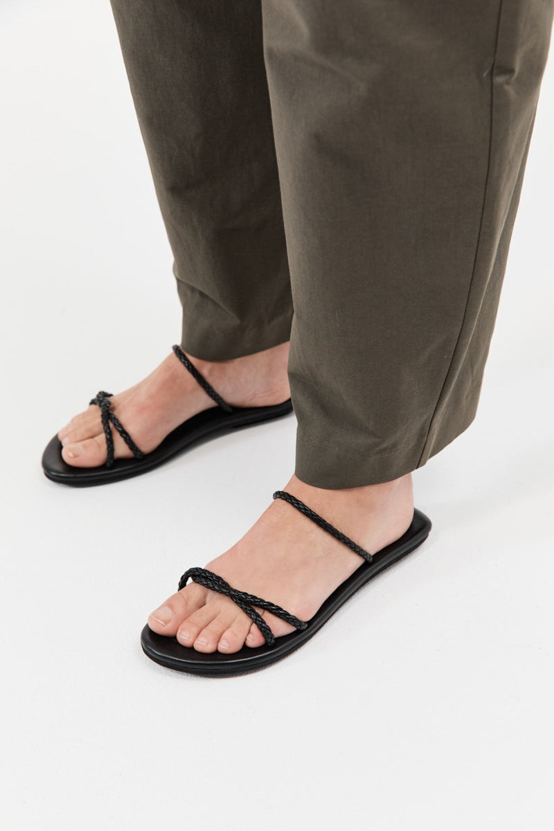 ST. AGNI Woven Rope Slide - Black outlook