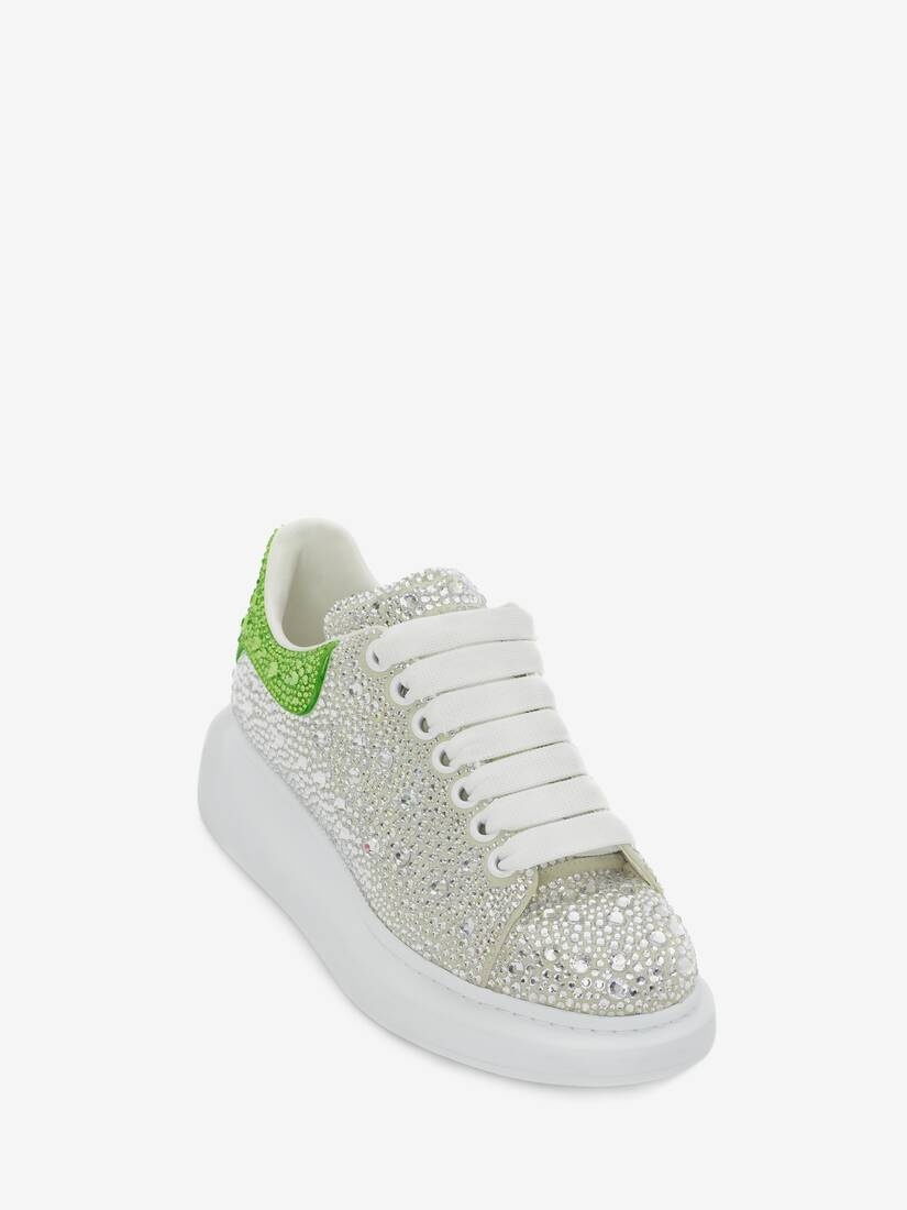 Women's Oversized Sneaker in White/acid Green - 2