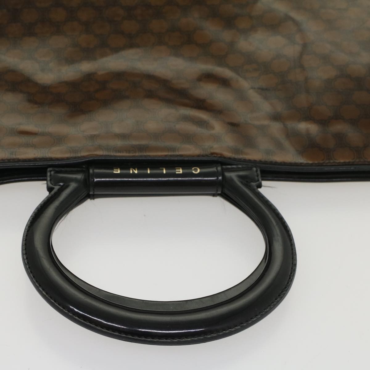 CELINE Macadam Canvas Hand Bag Enamel Brown - 7
