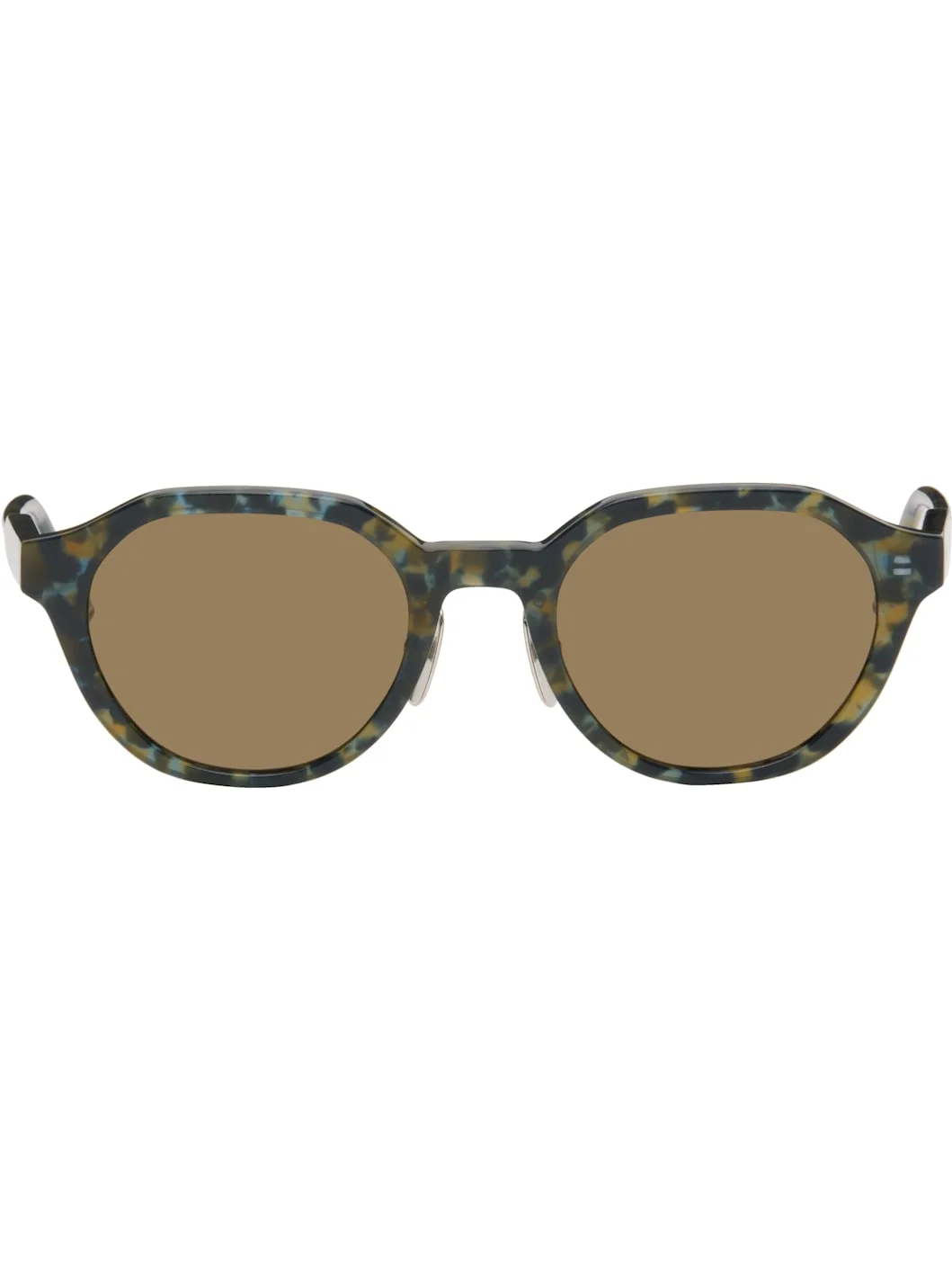 Navy Acetate Oval Sunglasses - 1