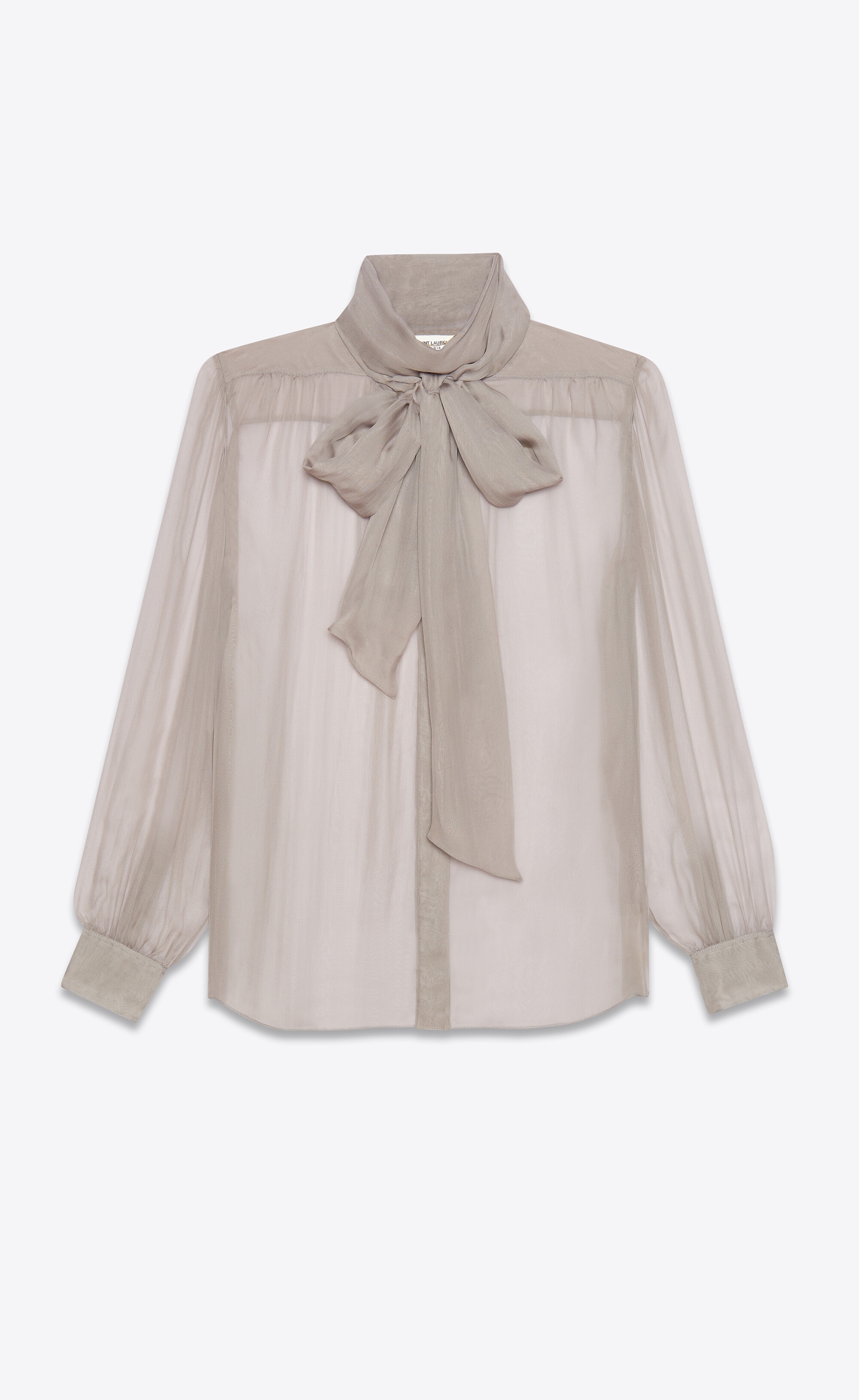 lavallière-neck blouse in silk muslin - 1