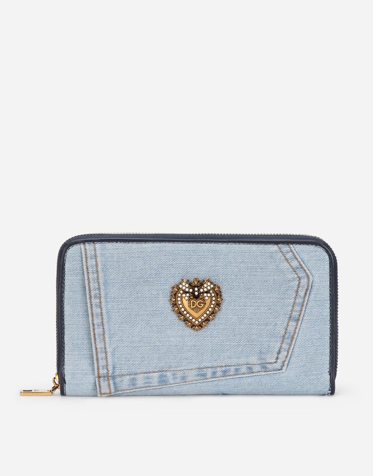 Zip-around Devotion wallet in patchwork denim - 1