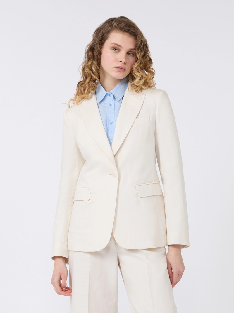 ORCHE Linen and cotton canvas blazer - ECRU 3