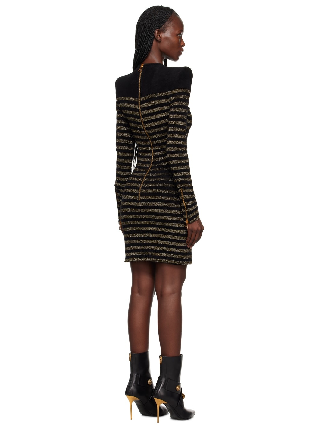 Black Striped Minidress - 3