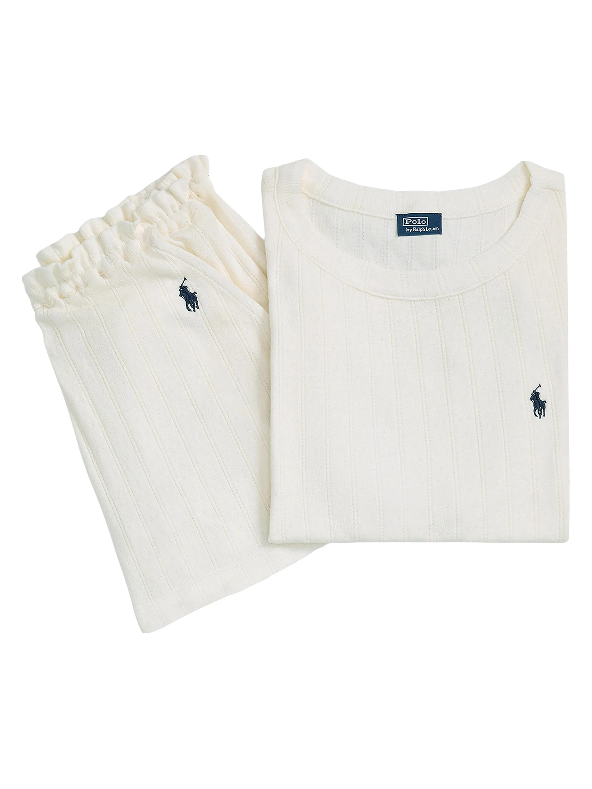 Women's Polo Pointelle Cami Short Pajamas - Egret - 1