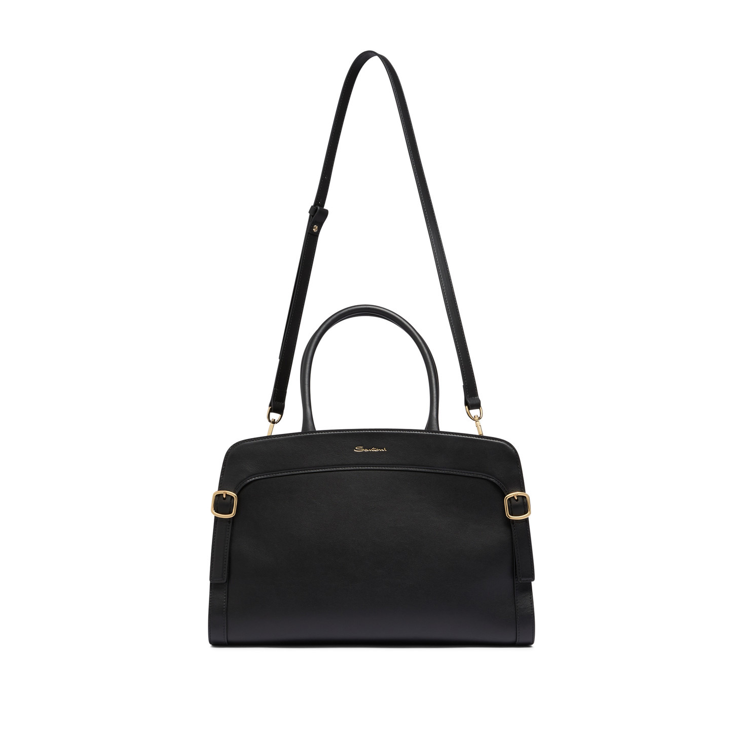 Black leather handbag - 4