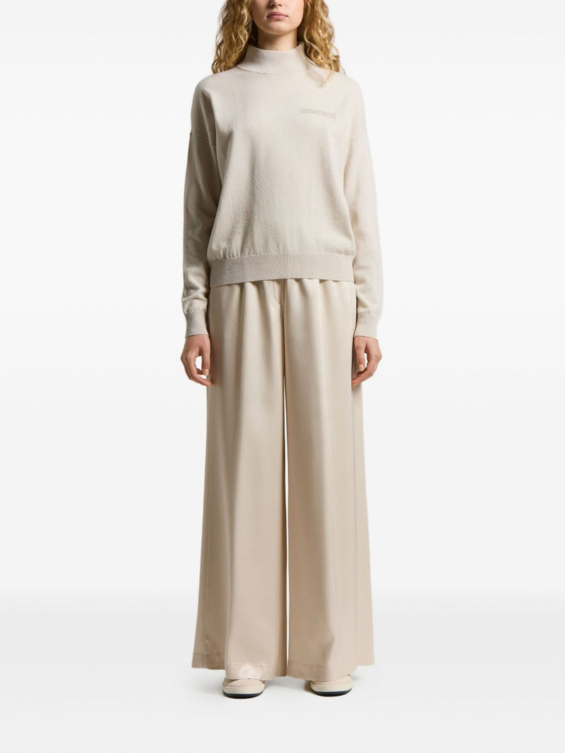 PESERICO high-neck embroidered-detail sweater outlook