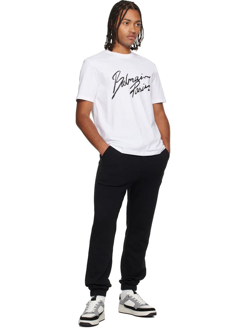 Balmain White 'Balmain Paris' Writing T-shirt outlook