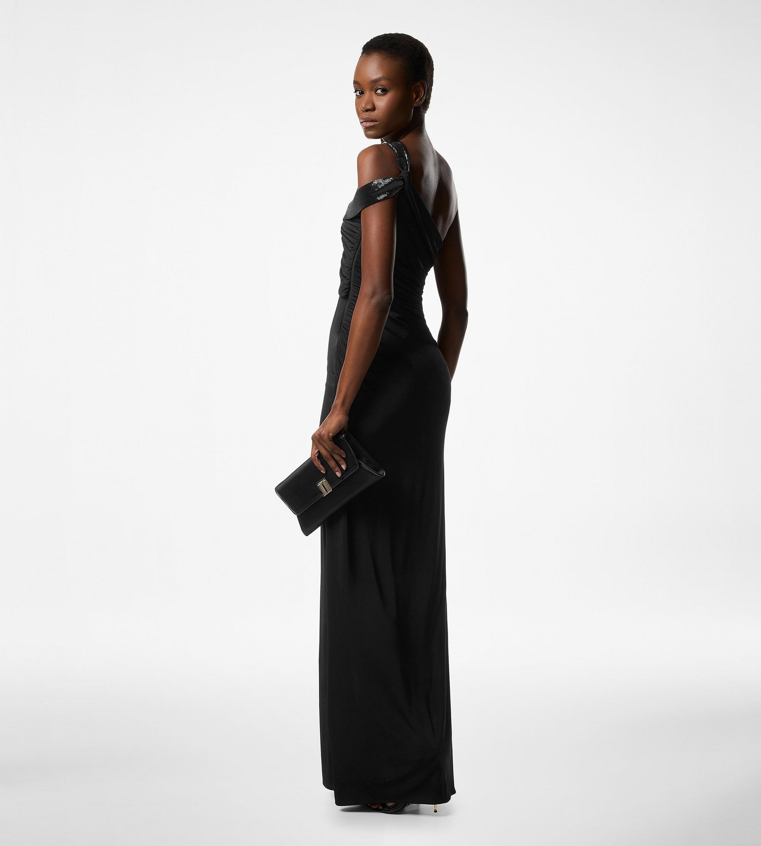 ONE SHOULDER TWIST FRONT EVENING DRESS - 4