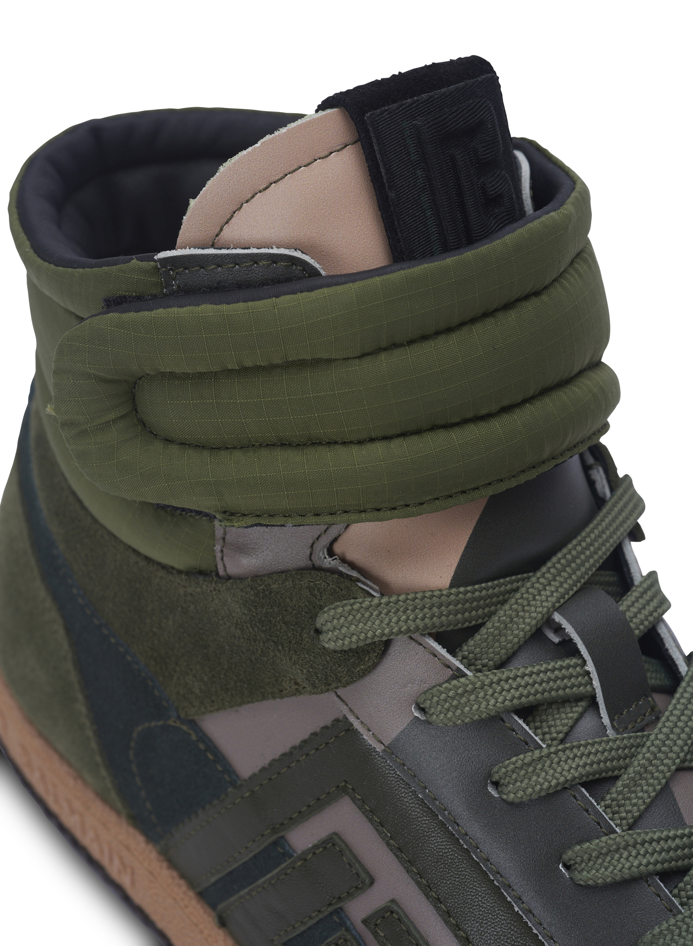 Balmain Swan Mid-Top trainers in calfskin and suede - 7