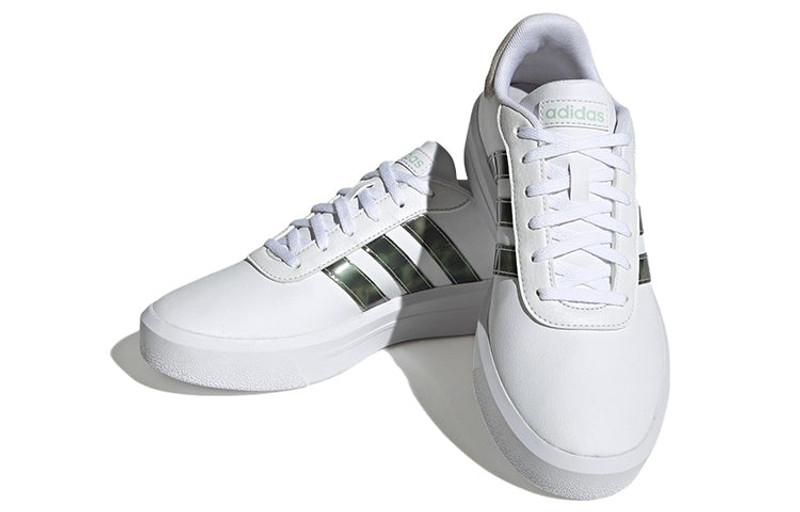 (WMNS) adidas neo Court Platform 'White Green' HP9434 3