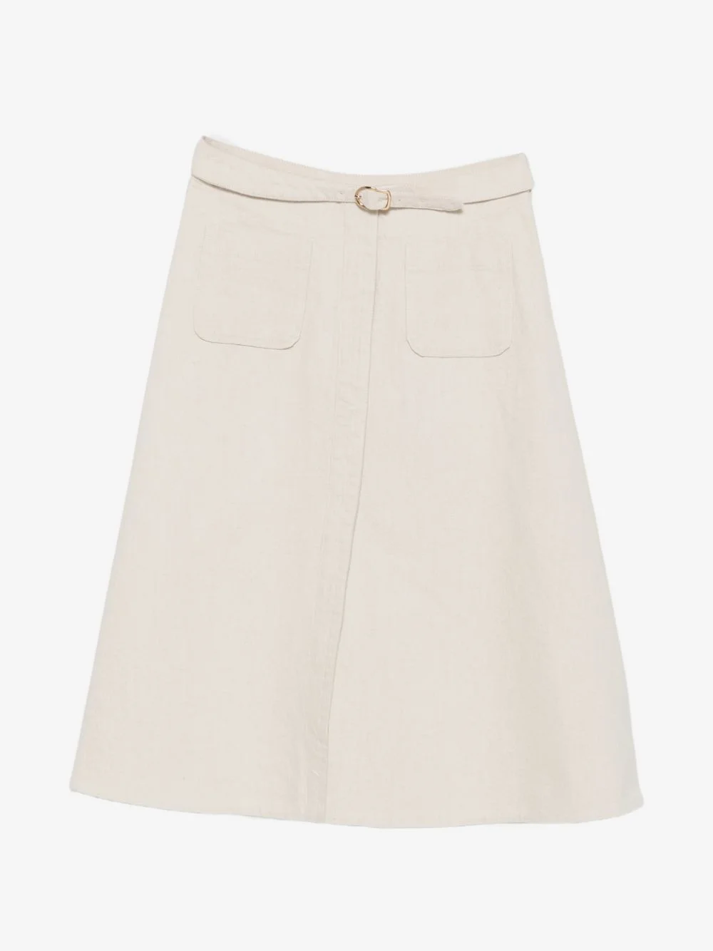belted patch-pocket midi skirt - 1