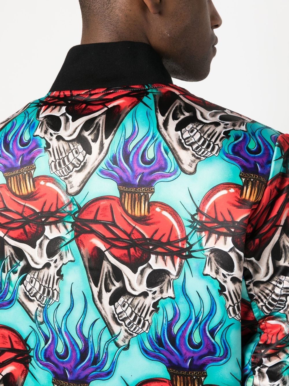 tattoo-motif embroidered bomber jacket - 5