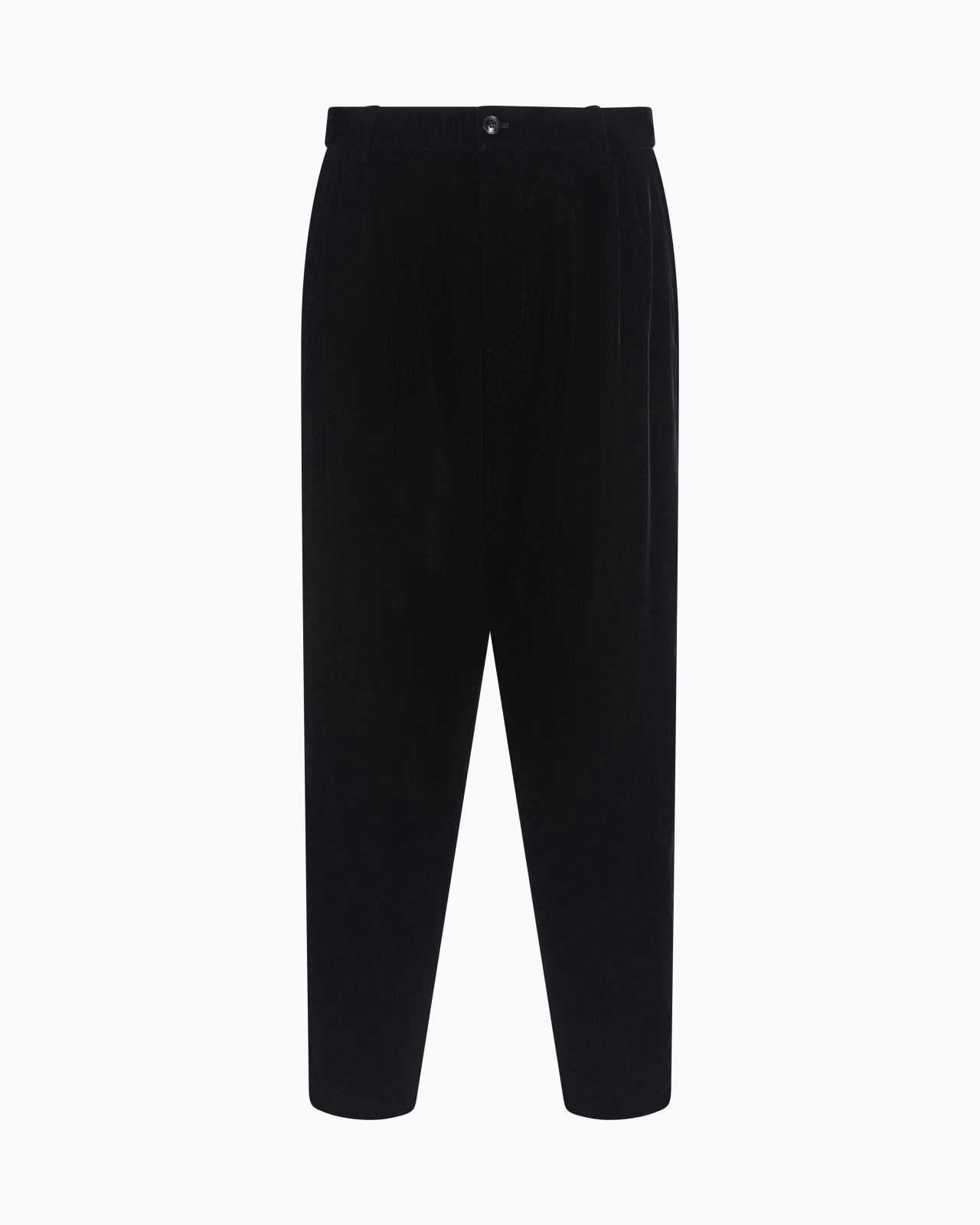 DOUBLE-DARTED VELVET TROUSERS - 1