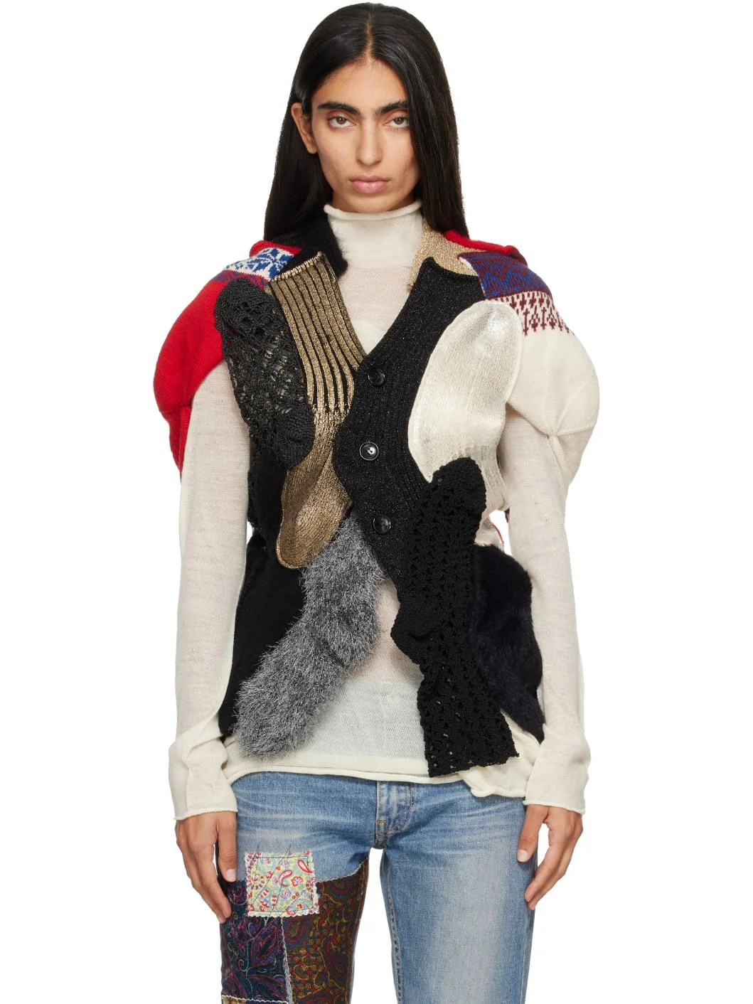Multicolor Patchwork Cardigan - 1