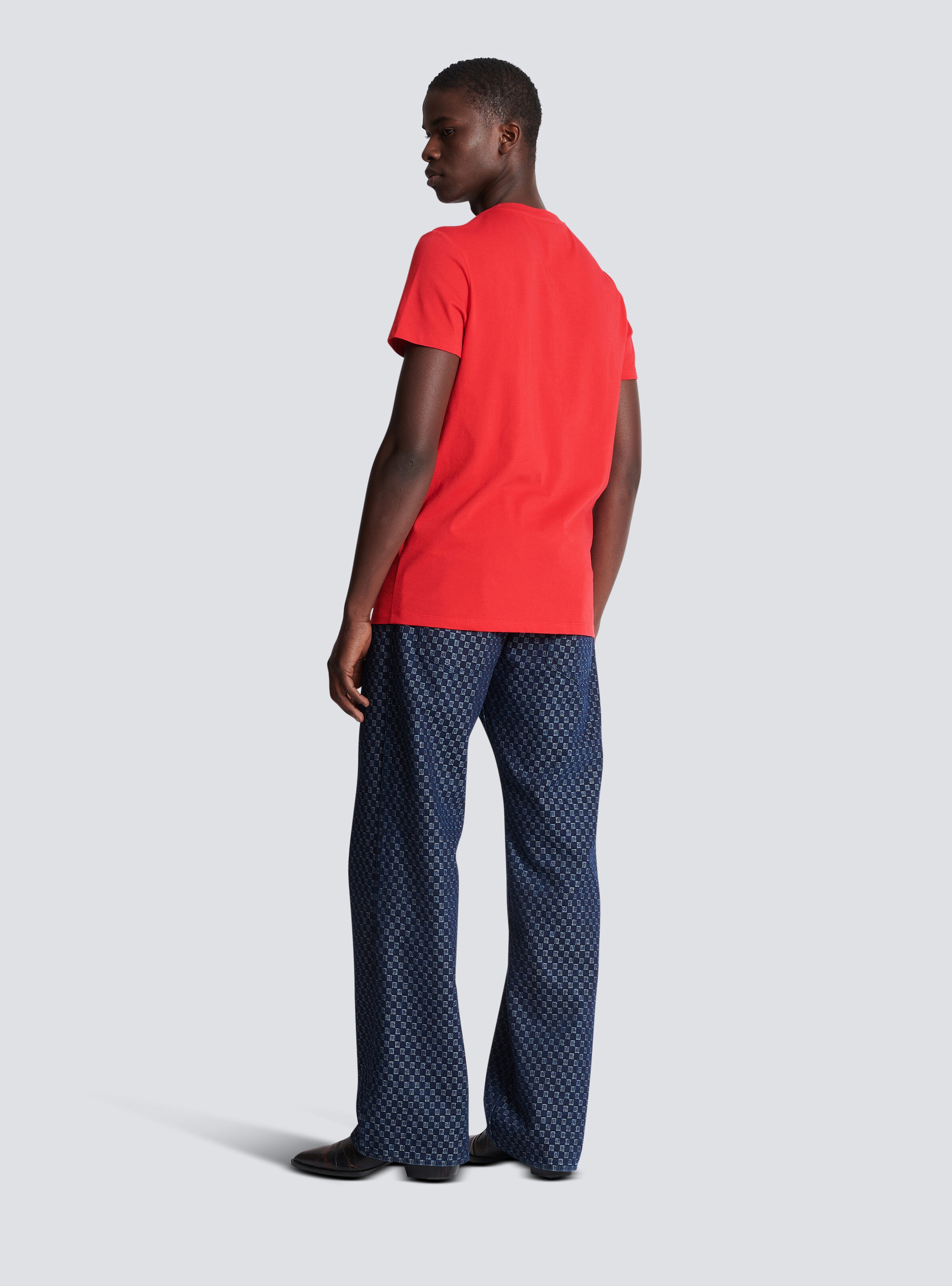 Flocked Balmain T-shirt - 4