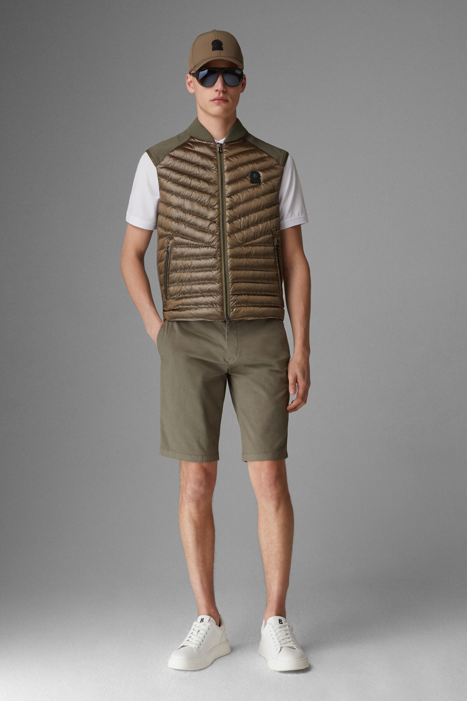 Lucio Hybrid knitted vest in Olive green - 4