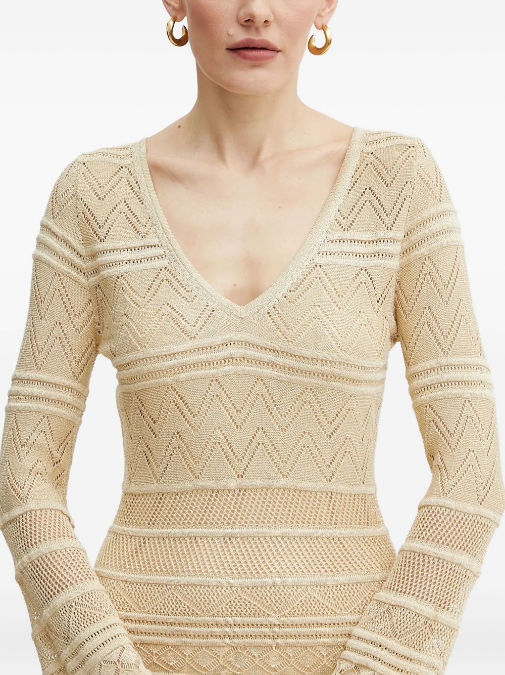 bell-sleeve knit mini dress - 4