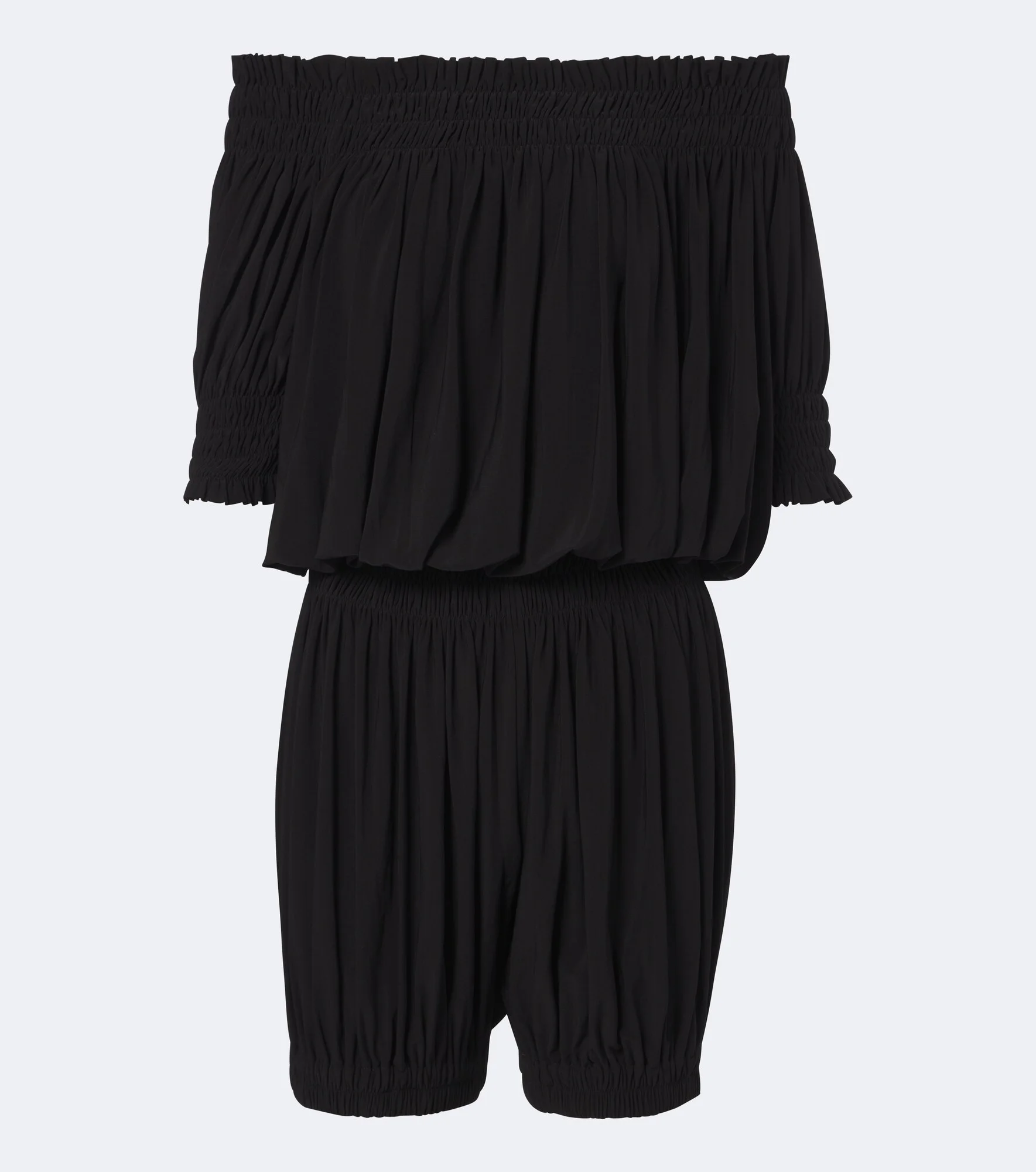 Gathered off-shoulder romper - 1