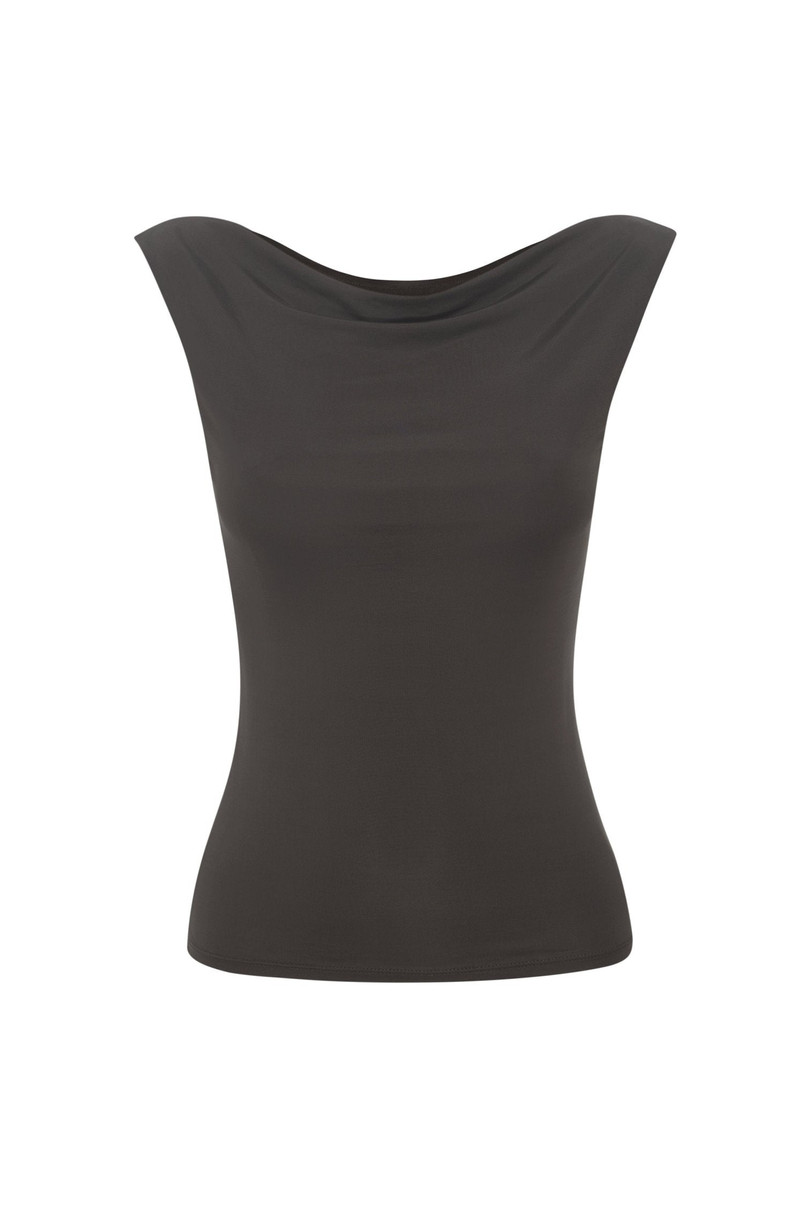 LANI TOP - SLATE VEGAN SILK 1