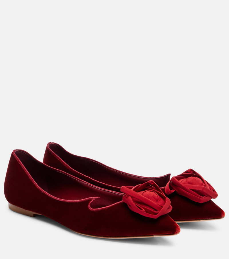 I Love Vivier Rose velvet ballet flats 1