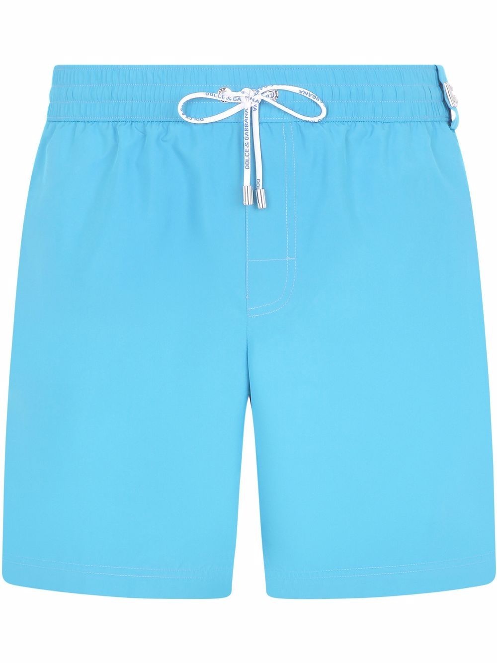 logo-plaque mid-length swim shorts - 1