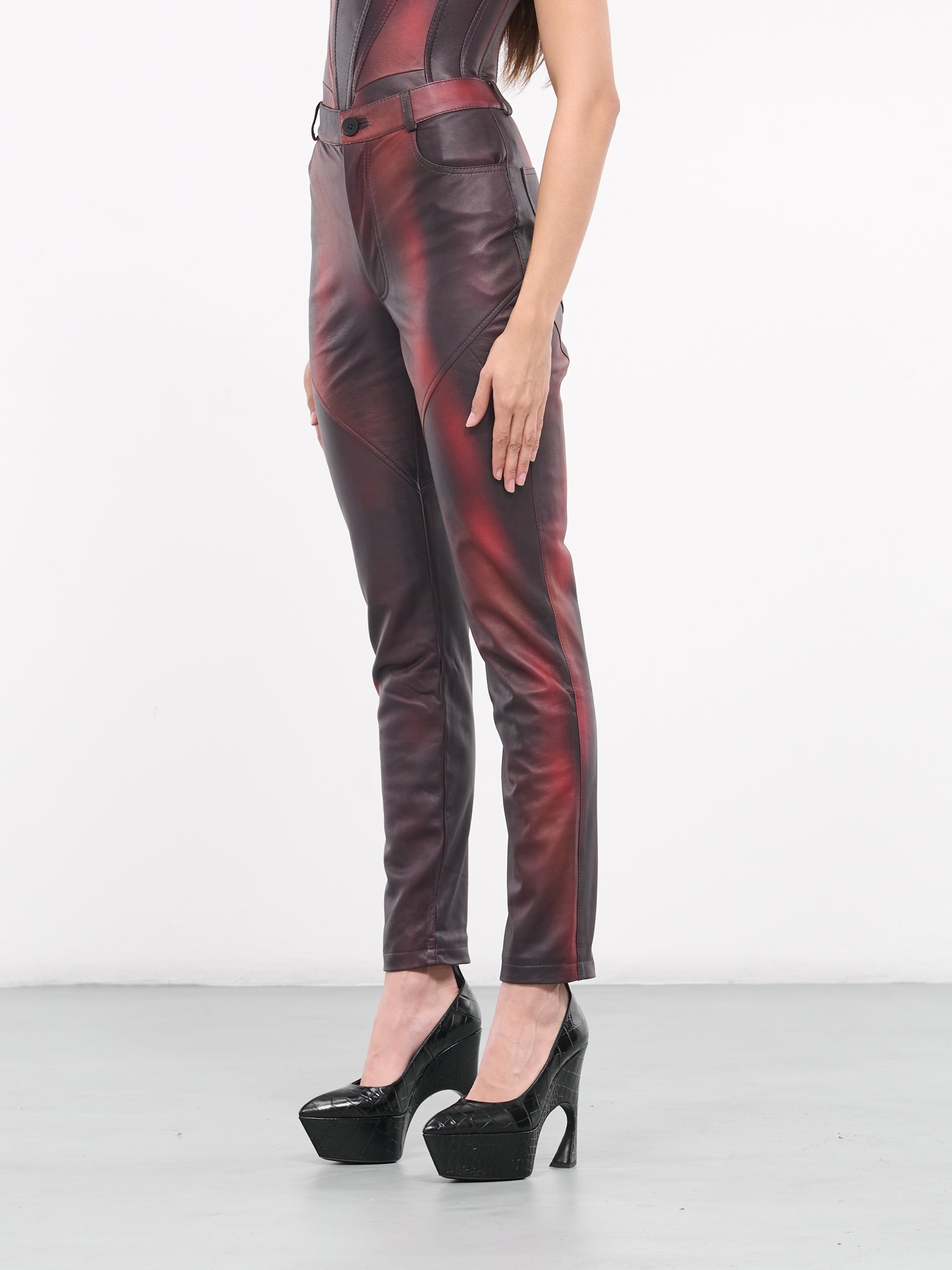 Printed Leather Pants - 2