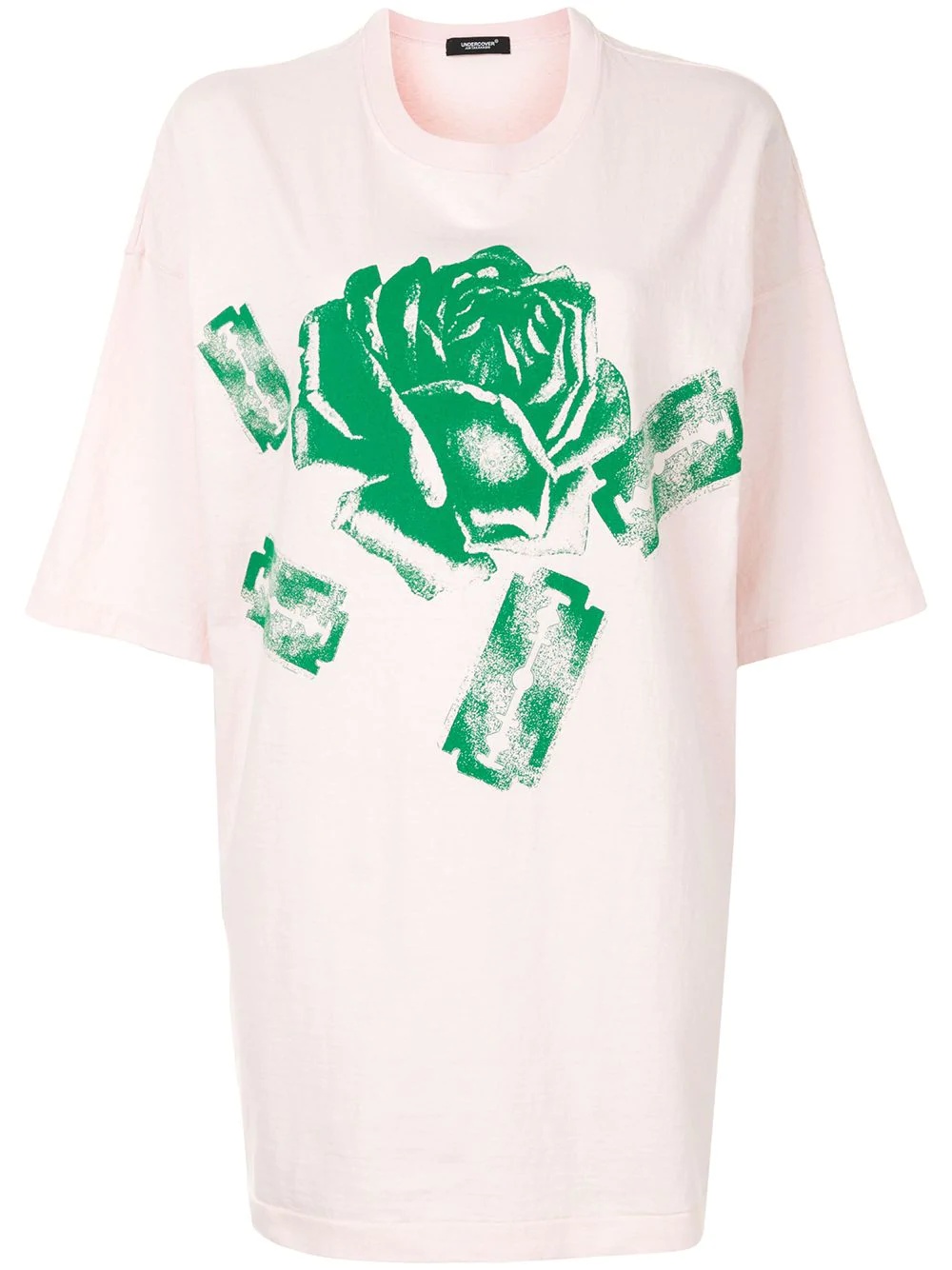 oversized razor print T-shirt - 1