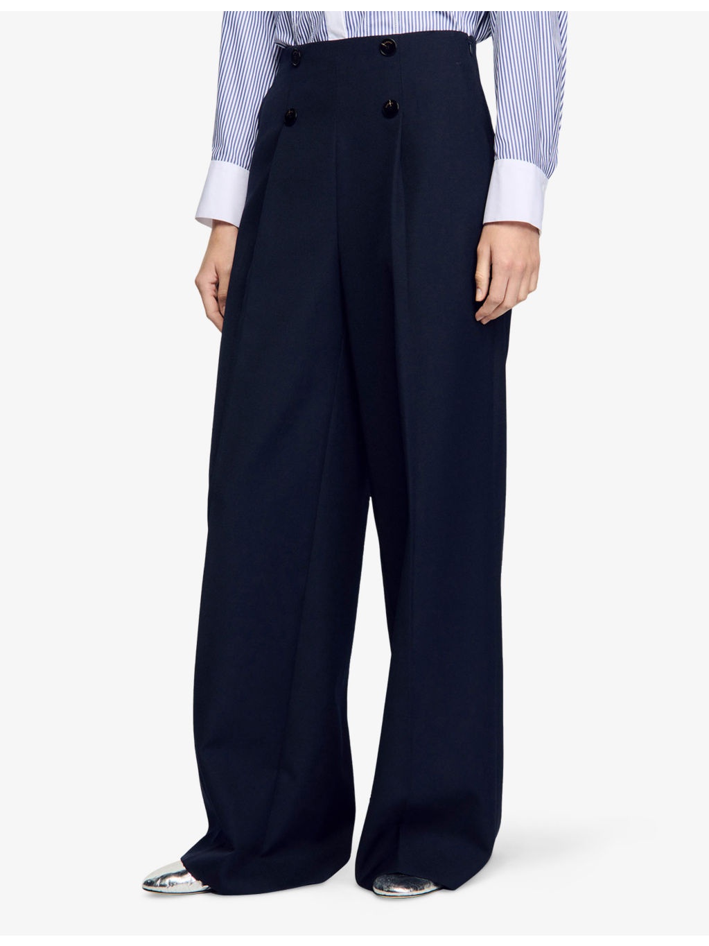 Wide-Leg High-Rise Wool-Blend Suit Trousers - 3