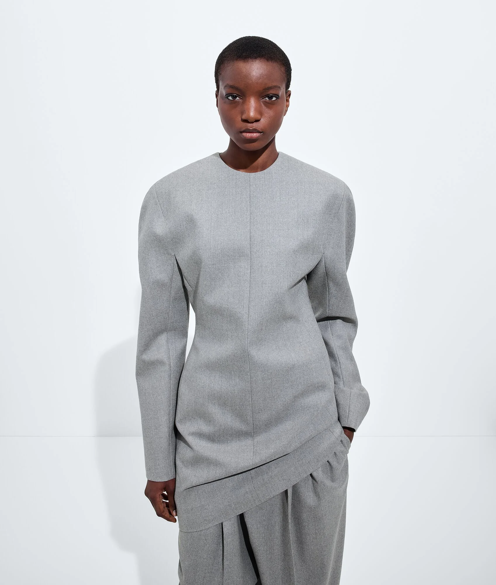 Compact Wool Flannel Dress - 1